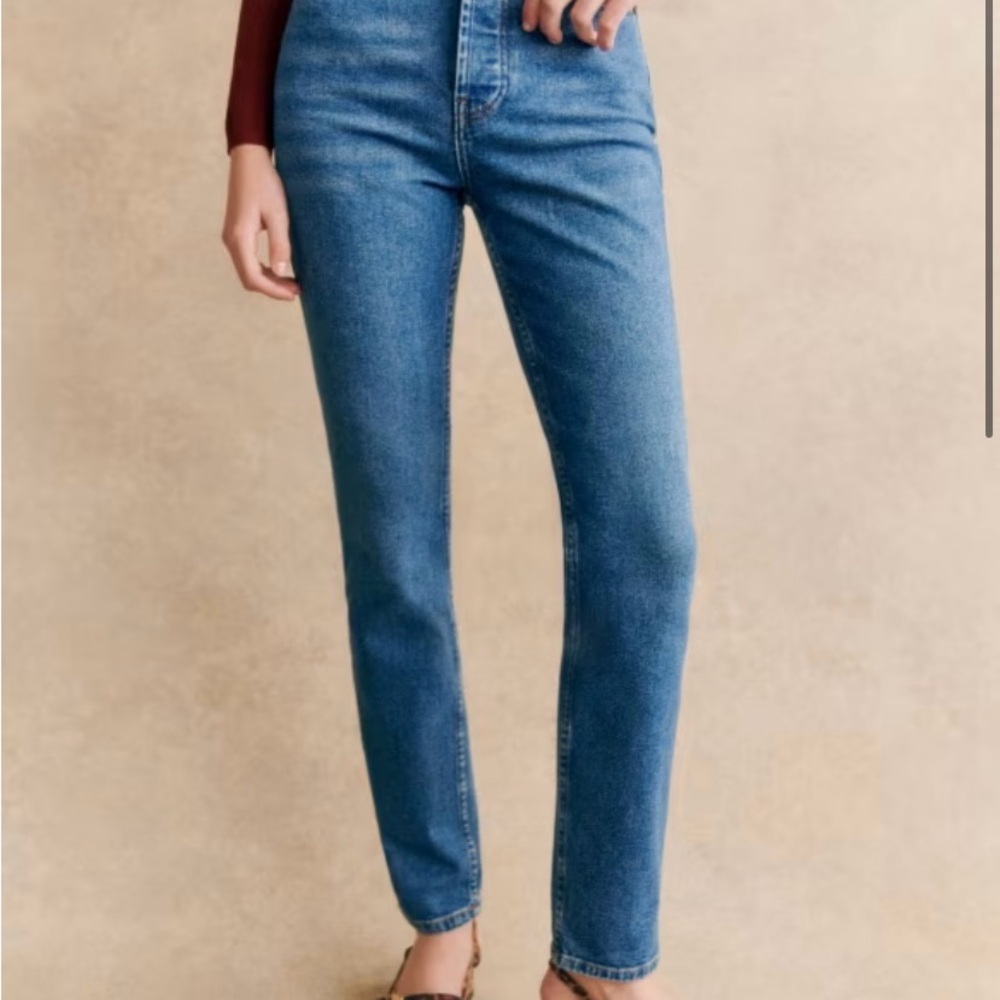 Sézane Brut Sexy Jeans Size 6 / EU 38 Tall High-Rise Straight Denim Blue